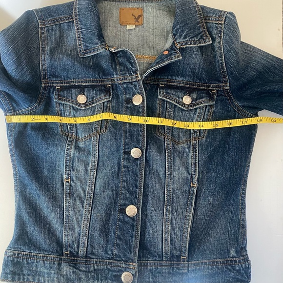 AMERICAN EAGLE Blue Denim Trucker Jean Jacket Small - Picture 12 of 14